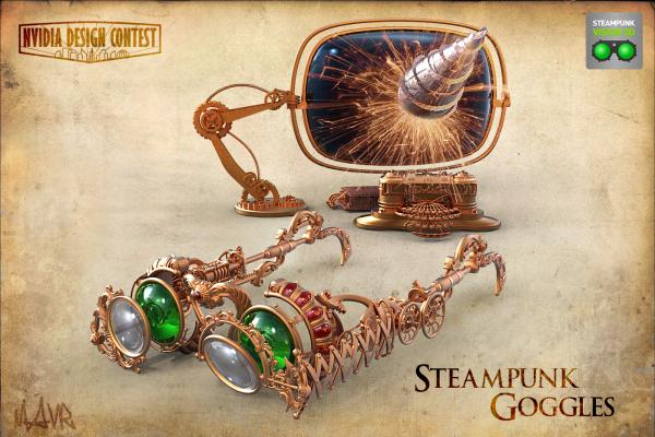 3D Steampunk goggles. (Фото 2)